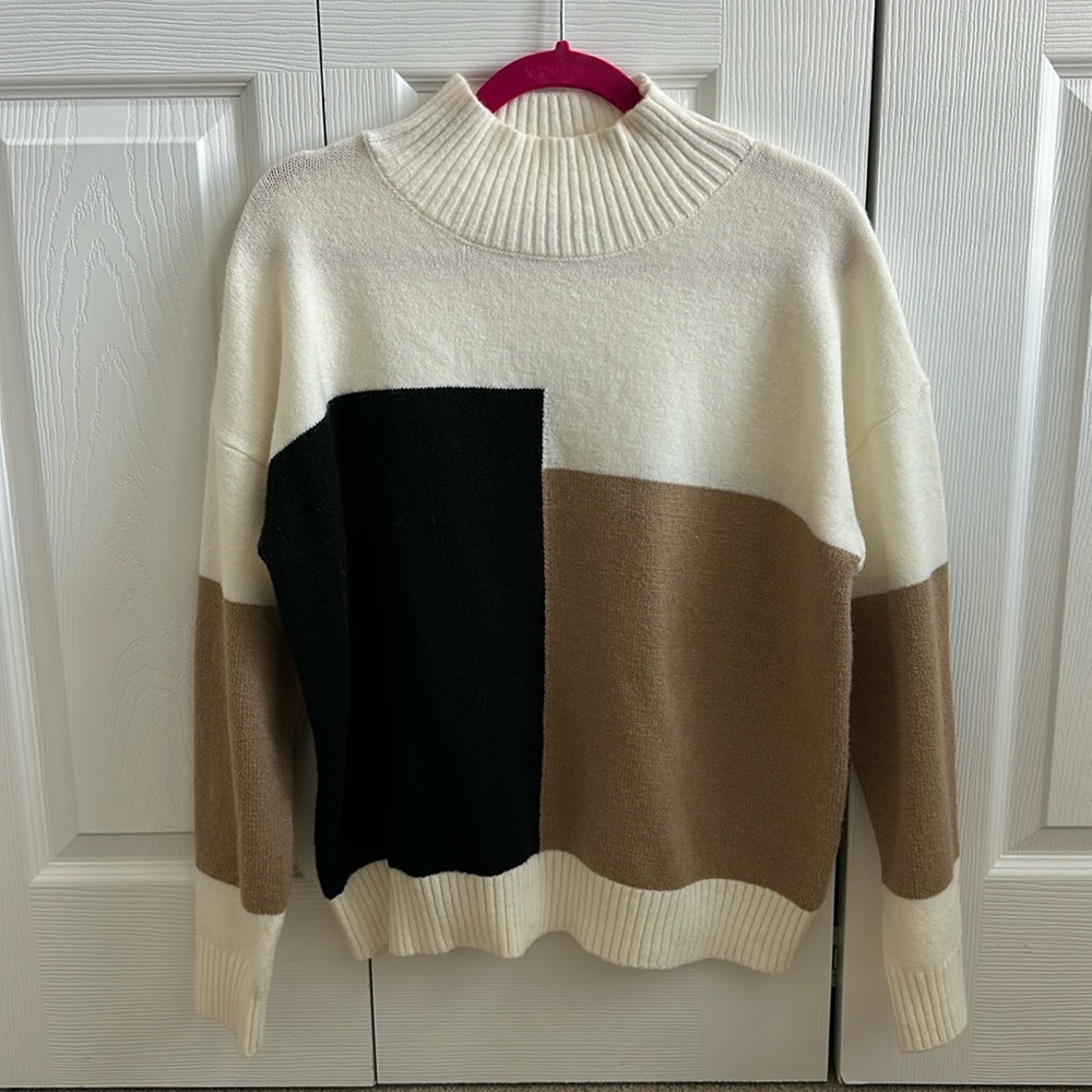 Pink Lily Color Block Sweater
